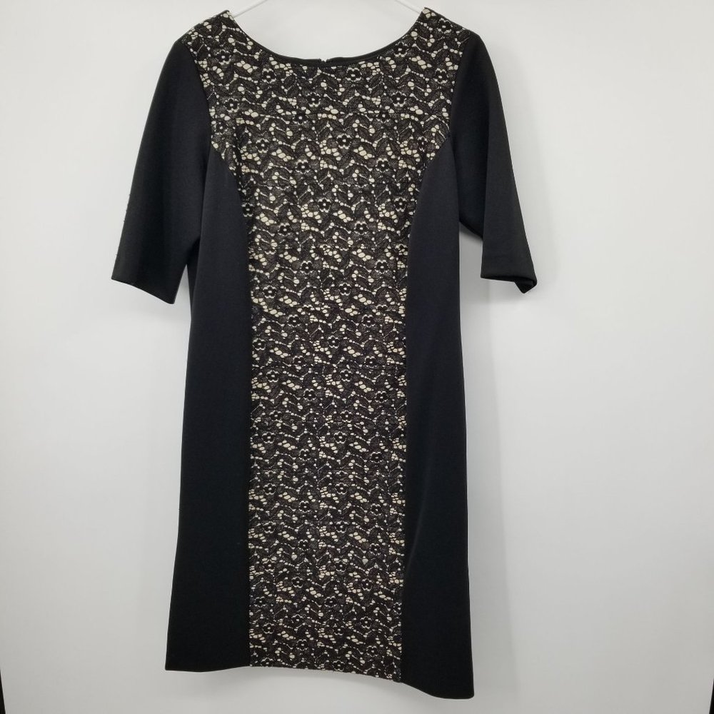 Sandra Darren Short Sleeved Sheath‎ Women's Black Dress Size 14